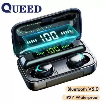 Беспроводные наушники QUEED 9D HIFI Bluetooth 5.0 CVC8.0 с зарядкой и шумоподавлением белый