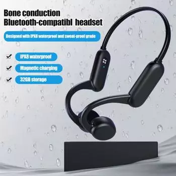 Беспроводные наушники с костной проводимостью и водонепроницаемым ушным шумоподавлением. Чистый звук HiFi. Совместимость с Bluetooth. королевский синий