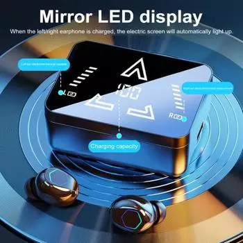 Беспроводные наушники с поддержкой Bluetooth, цифровым дисплеем, высокочастотным звуком и низкой задержкой, водонепроницаемость IP7 чёрный