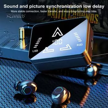 Беспроводные наушники с поддержкой Bluetooth, цифровым дисплеем, высокочастотным звуком и низкой задержкой, водонепроницаемые наушники IP7 белый