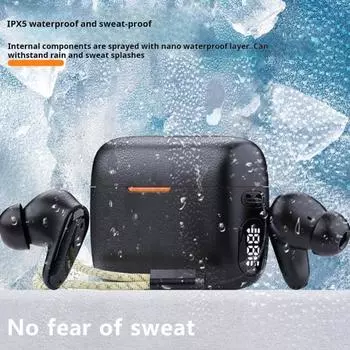 Беспроводные наушники с поддержкой Bluetooth, шумоподавлением, водонепроницаемые, сверхлегкие, перезаряжаемые, удобные наушники-вкладыши чёрный