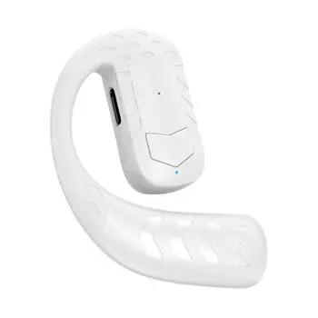 Беспроводные наушники с поддержкой Bluetooth, стереозвук, мощные басы, конструкция с заушным креплением, стабильное соединение, спортивные наушники-вкладыши белый