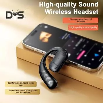 Беспроводные наушники с поддержкой Bluetooth, стереозвук, мощные басы, конструкция с заушным креплением, стабильное соединение, спортивные наушники-вкладыши чёрный