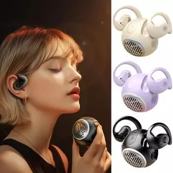 Беспроводные наушники с поддержкой Bluetooth, стереозвук, шумоподавление, универсальные игровые наушники 2 в 1, портативный мини-динамик бежевый