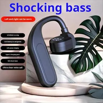 Беспроводные наушники с поддержкой Bluetooth, светодиодный цифровой дисплей, низкая задержка, эргономичный дизайн, водонепроницаемая спортивная гарнитура, наушники-вкладыши чёрный