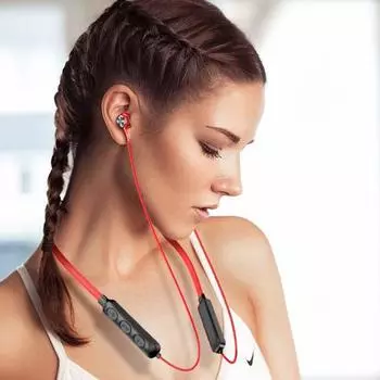 Беспроводные наушники с подвеской на шею, стабильное соединение, проводное управление, эргономичные наушники с поддержкой Bluetooth белый