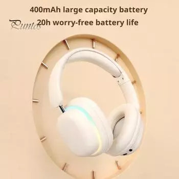 Беспроводные наушники с RGB-подсветкой Легкая конструкция Универсальные складные Bluetooth-совместимые игровые наушники с микрофоном