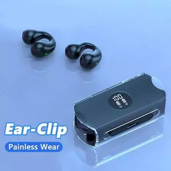 Беспроводные наушники с шумоподавлением и низкой задержкой, безболезненные наушники с зажимом для ушей, стерео HiFi музыка с HD-микрофоном для всех смартфонов