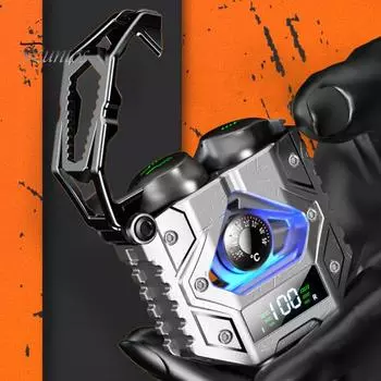 Беспроводные наушники с высокой точностью шумоподавления ENC, светодиодный цифровой дисплей, совместимый с Bluetooth, 5.3-дюймовые мини-стерео-спортивные наушники для бега серый