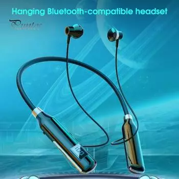 Беспроводные наушники с высококачественным интеллектуальным шумоподавлением, светодиодным цифровым дисплеем, совместимым с Bluetooth, 5.2-канальные игровые наушники с шейным ободом для занятий A