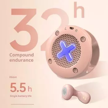 Беспроводные наушники с зарядным чехлом Шумоподавление Динамический звук Сенсорное управление Универсальный Bluetooth-совместимый белый