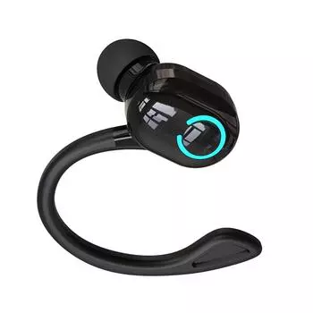 Беспроводные наушники с заушными крючками, совместимые с Bluetooth, один наушник, деловые наушники-вкладыши, длительное время работы от аккумулятора чёрный