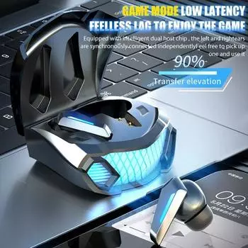 Беспроводные наушники со светодиодной подсветкой, игровые наушники с микрофоном, Bluetooth-наушники с шумоподавлением, стереобеспроводная Bluetooth-гарнитура