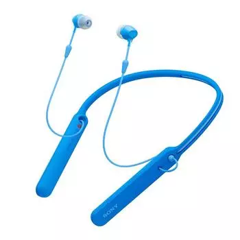 Беспроводные наушники Sony WI-C400: Совместимость с Bluetooth, до 20 часов непрерывного воспроизведения, внутриканальные наушники, с микрофоном, модель 2017 года, Blue WI-C400 L