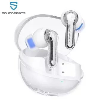 Беспроводные наушники SoundPEATS Clear, Bluetooth 5.3, 12-мм драйверы, двойной микрофон с ENC, четкие звонки, игровой режим, 40 часов воспроизведения, IPX4, управление через приложение