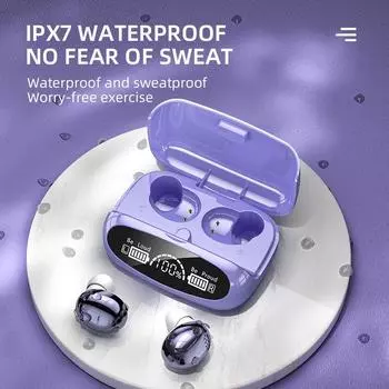 Беспроводные наушники Стерео Спортивная сенсорная гарнитура TWS Bluetooth Наушники Мини-наушники с микрофоном фиолетовый