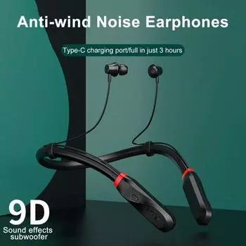 Беспроводные наушники Сверхдлительное время ожидания с шумоподавлением HiFi Sound Bluetooth-совместимые наушники 5.1 чёрный