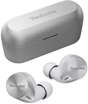 Беспроводные наушники Technics Silver Bluetooth с шумоподавлением IPX4 LDAC совместимы с высоким разрешением и качеством воспроизведения звука, быстрая зарядка, совместимое приложение