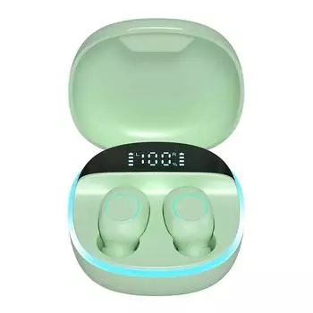 Беспроводные наушники TWS Bluetooth5.2 с цифровым дисплеем, шумоподавляющая гарнитура Macaron, цветные водонепроницаемые наушники Wireless чёрный