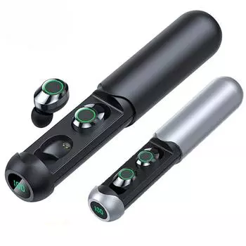 Беспроводные наушники TWS Bluetooth 5.3 стерео наушники с сенсорным управлением шумоподавлением водонепроницаемые наушники-вкладыши гарнитура с микрофоном чёрный