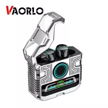 Беспроводные наушники VAORLO, игровая гарнитура с низкой задержкой, HD-микрофон, Hi-Fi стерео музыка для всех смартфонов, интеллектуальное сенсорное управление, шумоподавление чёрный