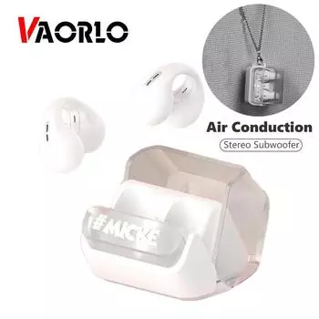 Беспроводные наушники VAORLO Ture с шумоподавлением, Hi-Fi сабвуфер, стереомузыка, наушники-клипсы, безболезненное ношение, гарнитура для всех смартфонов зелёный