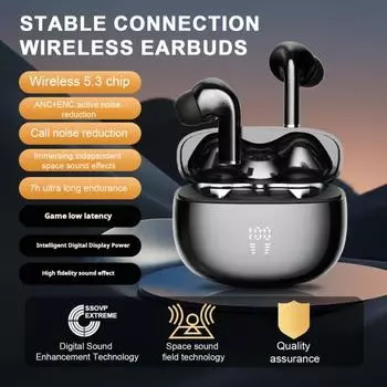 Беспроводные наушники-вкладыши Bluetooth-совместимые наушники с эффектом погружения в звук, глубокие басы, длительное время воспроизведения, наушники с шумоподавлением без задержек
