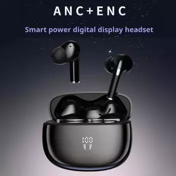 Беспроводные наушники-вкладыши Bluetooth-совместимые наушники с эффектом погружения в звук, глубокие басы, длительное время воспроизведения, наушники с шумоподавлением без задержек чёрный