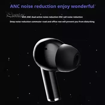 Беспроводные наушники-вкладыши Bluetooth-совместимые наушники с эффектом погружения в звук, глубокие басы, длительное время воспроизведения, наушники с шумоподавлением без задержек чёрный