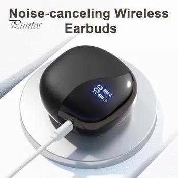 Беспроводные наушники-вкладыши для перевода с поддержкой Bluetooth, наушники с цифровым дисплеем и функцией перевода в реальном времени, наушники с функцией перевода языка чёрный