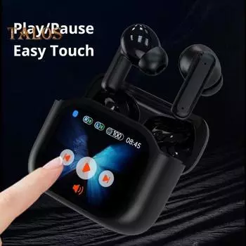 Беспроводные наушники-вкладыши с Bluetooth и зарядным чехлом. Легкие наушники с сенсорным экраном и шумоподавлением, устойчивые к поту. белый