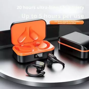 Беспроводные наушники-вкладыши с Bluetooth-совместимым чехлом для зарядки, интеллектуальным шумоподавлением, компактные портативные наушники с низкой задержкой чёрный