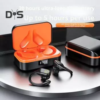 Беспроводные наушники-вкладыши с Bluetooth-совместимым чехлом для зарядки, интеллектуальным шумоподавлением, компактные портативные наушники с низкой задержкой чёрный