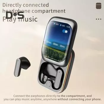 Беспроводные наушники-вкладыши с поддержкой Bluetooth, низким уровнем задержки и шумоподавлением, интеллектуальные полноцветные сенсорные слайдеры-наушники чёрный