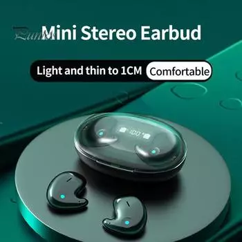 Беспроводные наушники-вкладыши с высококачественным мегабасовым голосовым помощником, совместимые с Bluetooth, 5.2-дюймовые мини-стереонаушники для фитнеса бежевый