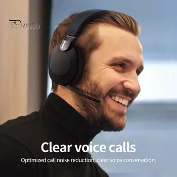 Беспроводные наушники, высококачественное шумоподавление, светодиодный цифровой дисплей, Bluetooth-совместимая стереогарнитура 5.0, игровая спортивная гарнитура для компьютера чёрный