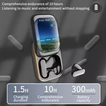 Беспроводные наушники Yousheng с поддержкой Bluetooth, малой задержкой и шумоподавлением, интеллектуальные полноцветные сенсорные слайдер-наушники чёрный