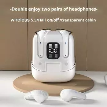 Беспроводные наушники Yousheng с поддержкой Bluetooth, светодиодный дисплей, стереозвук, шумоподавление, водонепроницаемые наушники-вкладыши, сенсорное управление, гарнитура чёрный