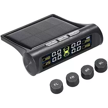 Беспроводные системы контроля давления в шинах солнечной энергии с 4 внешними датчиками Сигнализация давления и температуры в реальном времени Автоматический монитор безопасности для грузовика 17x11x5cm