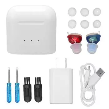 Беспроводные слуховые аппараты, перезаряжаемый цифровой усилитель слуха с зарядным устройством для пожилых людей, 100240 В, вилка стандарта США US Plug