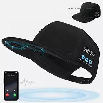 Беспроводные смарт-наушники-бейсболки — музыка без помощи рук, встроенные динамики, защита от пота, спорт на открытом воздухе и фитнес, подарки для семьи и друзей чёрный