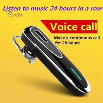 Беспроводные стереонаушники с голосовым управлением K1 Earhook, совместимые с Bluetooth, гарнитура Handsfree белый