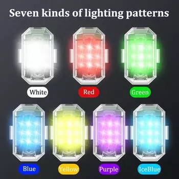 Беспроводные светодиодные стробоскопы для дронов, пульты дистанционного управления, предупреждающие о столкновении огни, мотоциклы и автомобили, велосипеды, 2 шт.