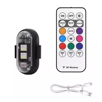 Беспроводные светодиодные стробоскопы для предотвращения столкновений, водонепроницаемые мигающие велосипедные фары для ночного вождения 1Pcs