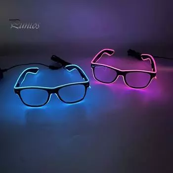 Беспроводные светодиодные светящиеся очки светятся в темноте неоновые очки для бара, дня рождения, вечеринки, выступления диджея на сцене, косплея фиолетовый