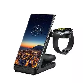 Беспроводные зарядные устройства 3 в 1 для Galaxy Watch 5 Pro, станция быстрой зарядки для Samsung Galaxy Watch 4 S23 S22, подставка для зарядного устройства For Samsung Watch чёрный