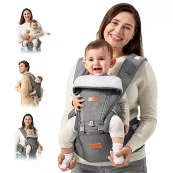besrey Hip Seat Baby Carrier Front Cover Lightweight Breathable with Storage Pocket 9way Waist Carry Baby Washing Machine Gray