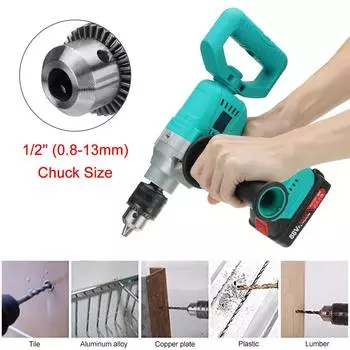 Бесщеточная электрическая дрель 88 В, 800 Вт, 13 мм, аккумуляторная электрическая отвертка, 1/2 дюйма, патрон с автоматической блокировкой, ледобур, электроинструмент с литий-ионной батареей 1 x Battery