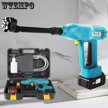 Бесщеточная литиевая электрическая стиральная машина для автомобилей Перезаряжаемая высоковольтная автомойка Водяной пистолет Портативная автомойка Беспроводная автомойка высокой мощности 1 Set