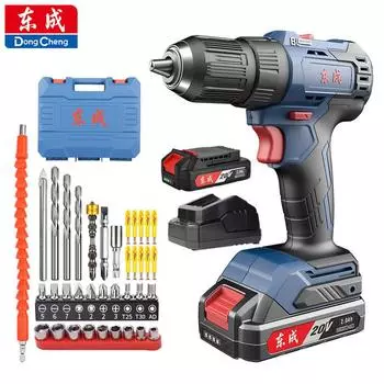 Бесщеточная ручная электрическая дрель Dongcheng DCJZ2050 с литиевой батареей, отвертка для зарядки 20 В, большой крутящий момент 50 Н 1*Battery